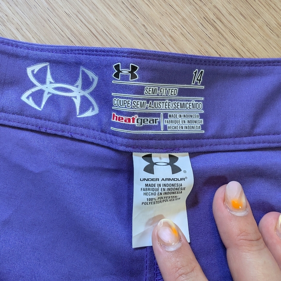 Under Armour Women's Purple Hiking Shorts - Picture 2 of 6